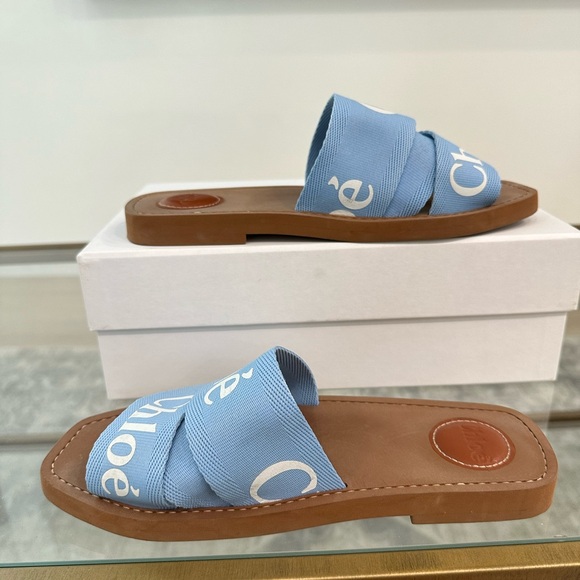 Chloe Woody Sandal in Graceful Blue Size 38 - Picture 3 of 7